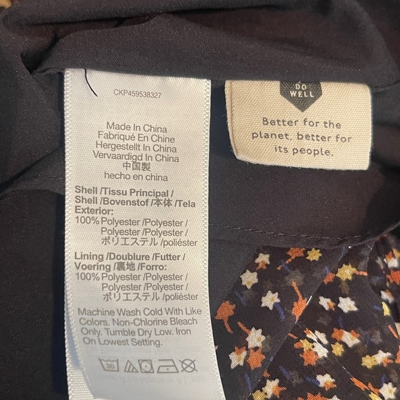 MADEWELL (Re)Sourced Geogett Button front Mini Dress in adorable Ditsy size XS - Picture 5 of 10